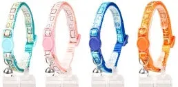 CAT COLLAR RETRO AQUARES NYLON