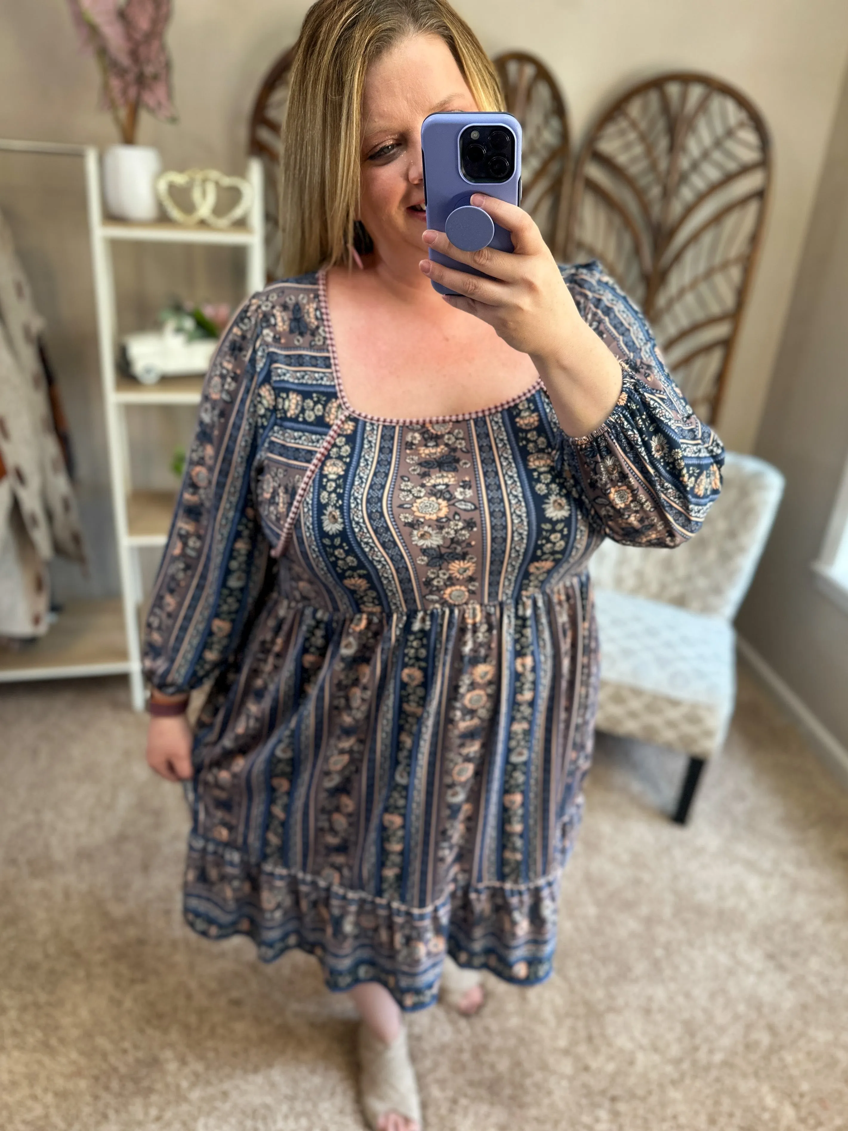 Full of Spirit Dress w/Pockets - Navy