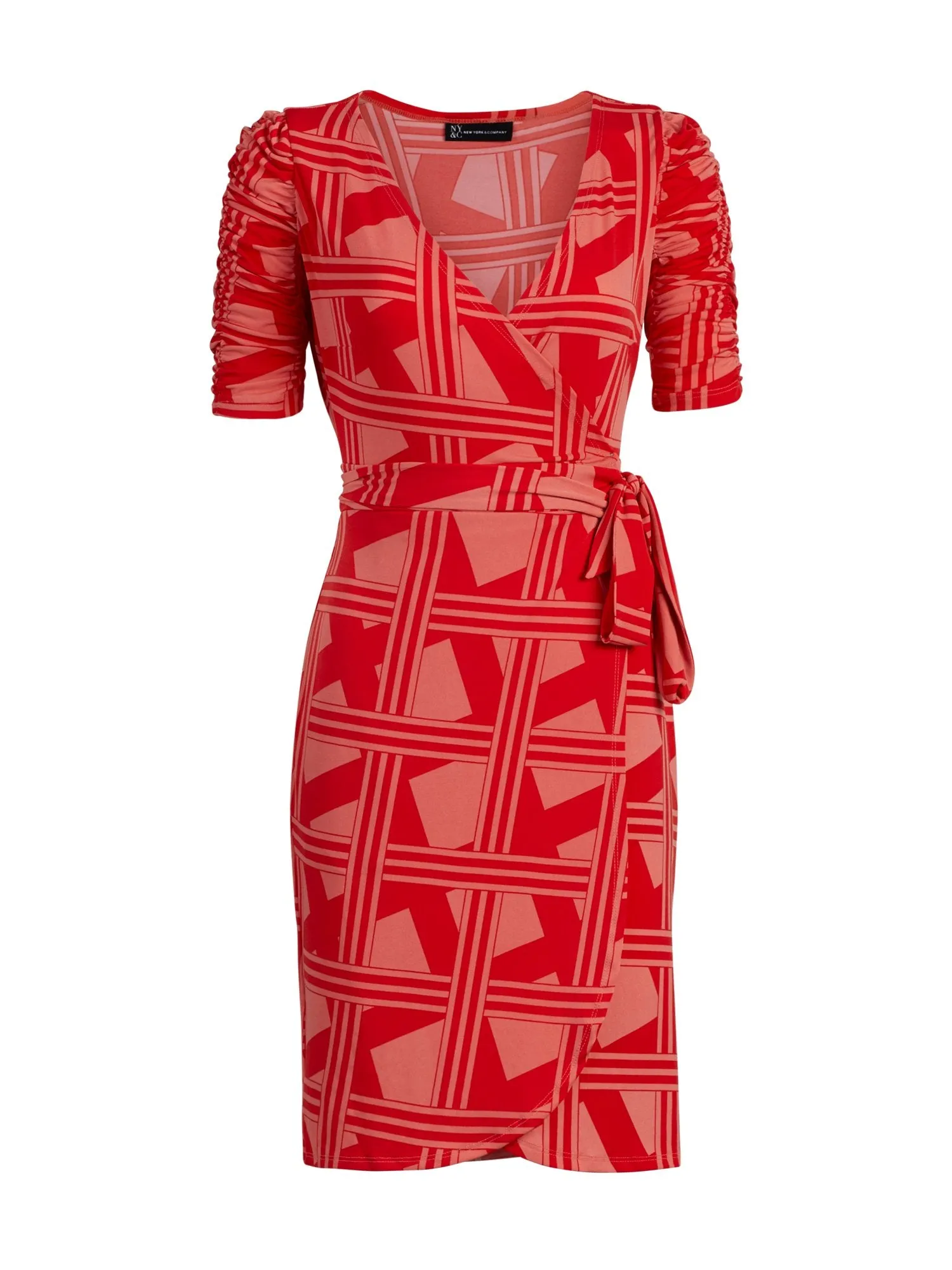 Graphic-Print Knit Wrap Dress