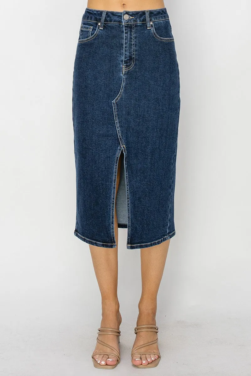 High Rise Midi Skirt
