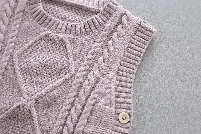 Knitted Sweater Vest Boy Outfit