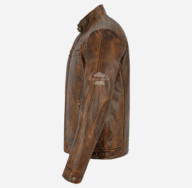 NORSEMEN Biker Leather Jacket For Mens Real Leather Fashion Jacket