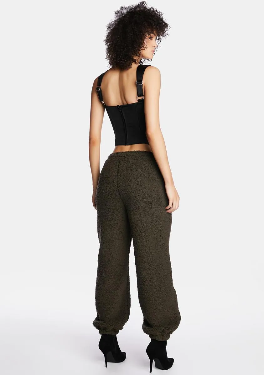 Nuclear Unit Faux Shearling Joggers