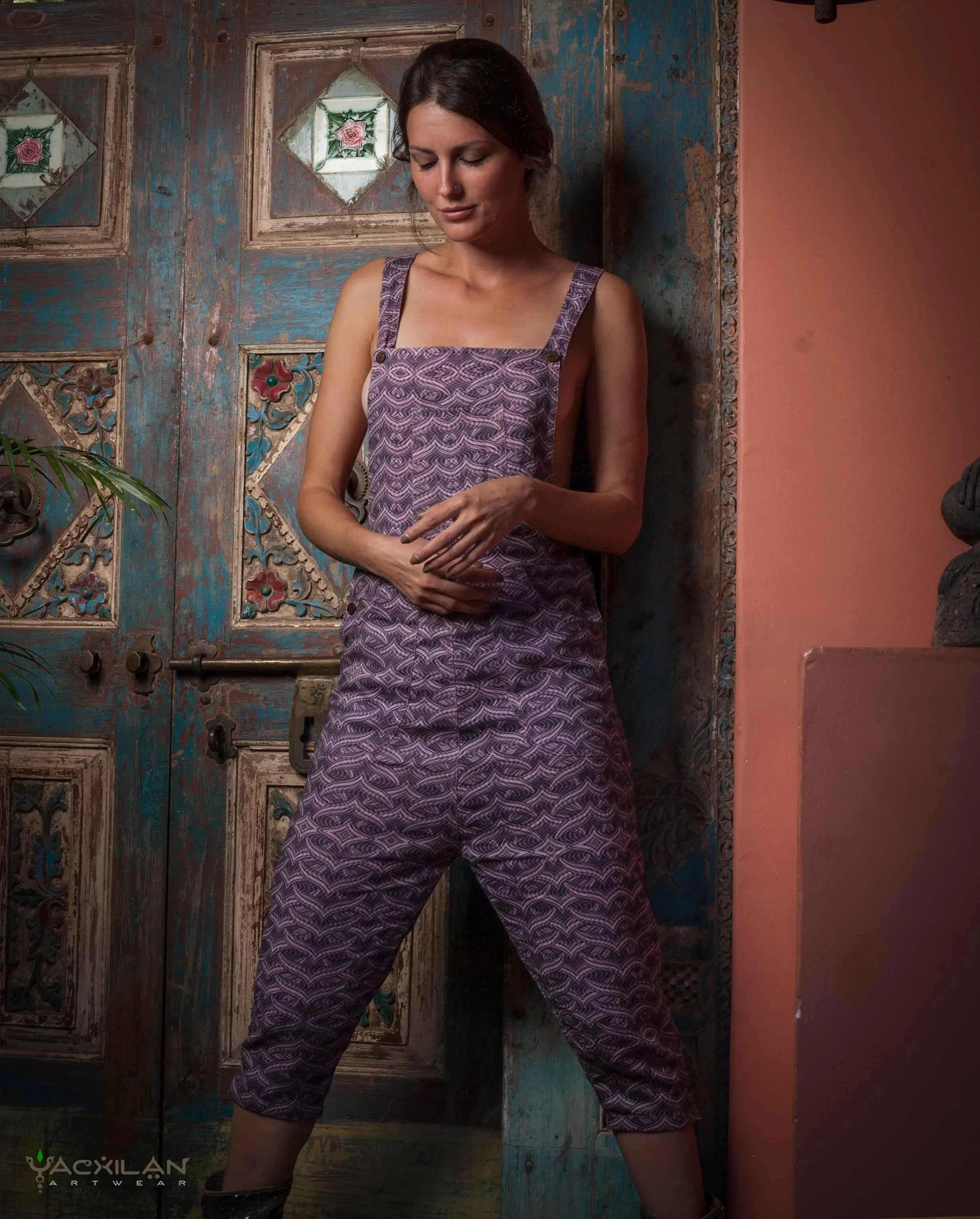 Overall Woman / Linen Printed - Pink XOXOLATL