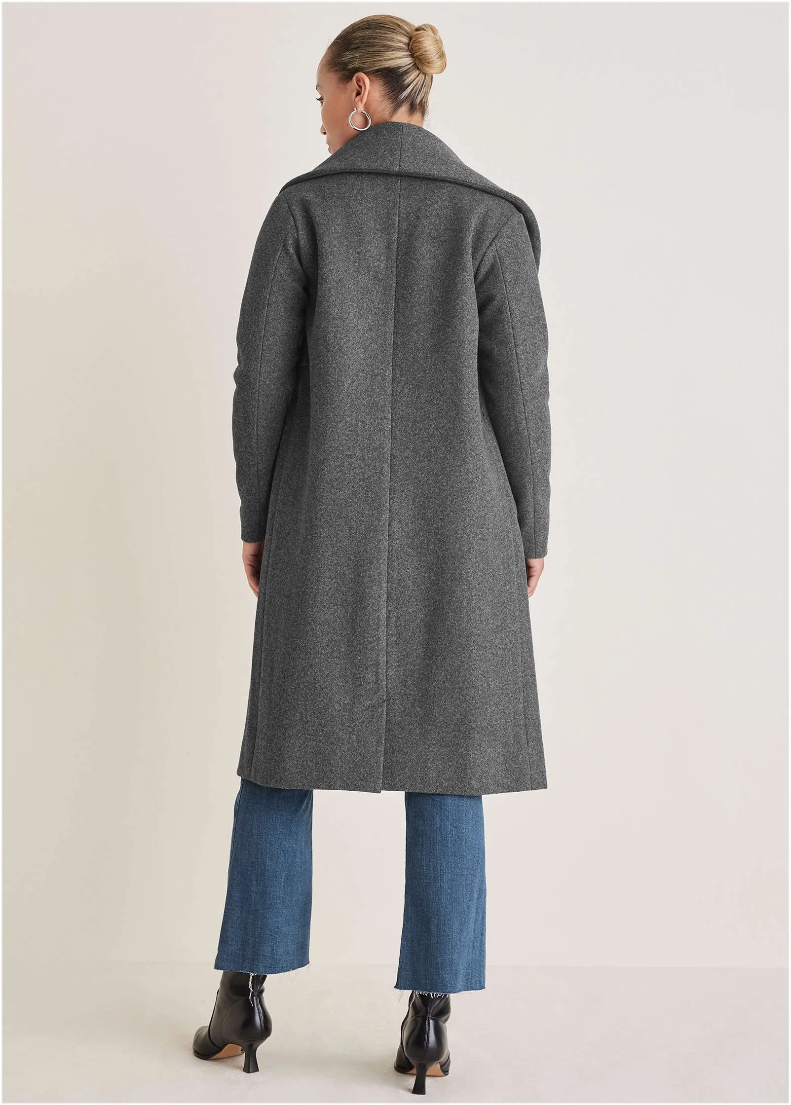 Robe Wrap Coat - Dark Heather Grey
